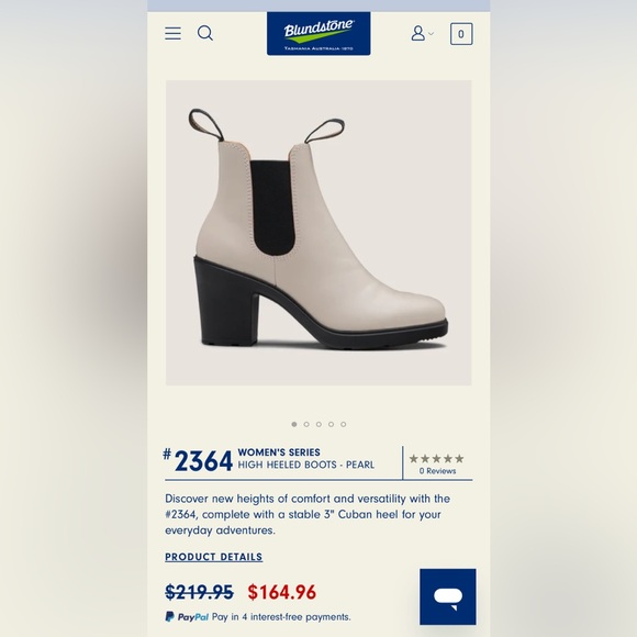 NWOT Blundstone #2364 Women’s Series High Heeled Boots - Pearl - Picture 11 of 11